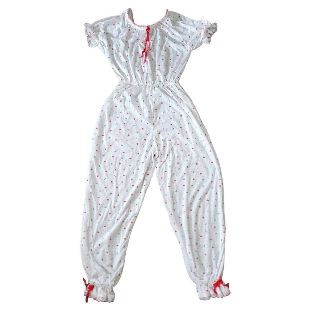 Vintage Night Time Creations Floral Romper Jumpsuit Bedtime One Piece Jumper